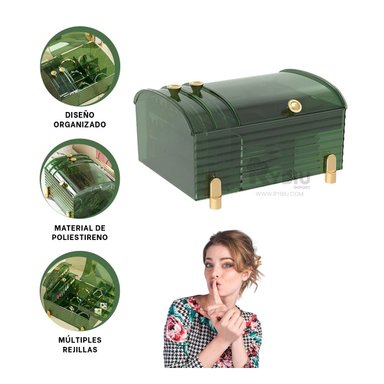 ORGANIZADOR RYBIU BE32227 VERDE AGUA ESTUCHE RIGIDO + STICKERS