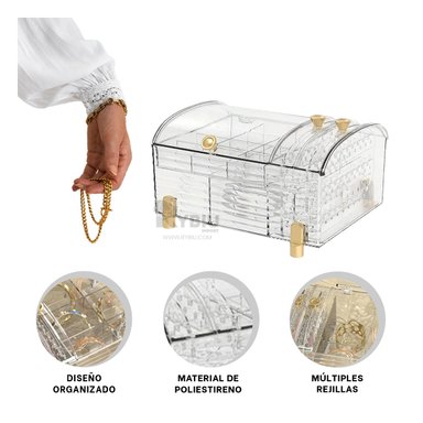 ORGANIZADOR RYBIU BE32228 TRANSPARENTE ESTUCHE PENDIETE COLLAR + REGALO STICKERS