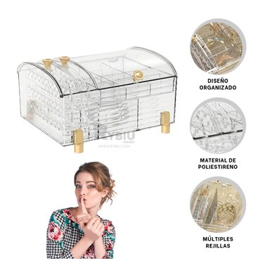 ORGANIZADOR RYBIU BE32228 TRANSPARENTE ESTUCHE PRACTICO JOYAS + REGALO AGENDITA