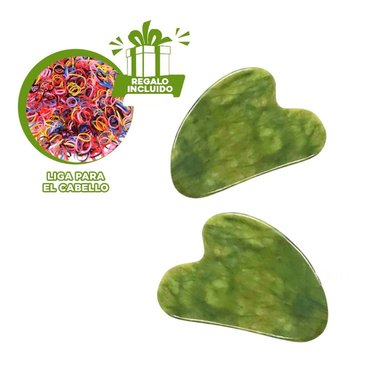 MASAJEADOR RYBIU FACIAL BE32362 PIEDRA JADE MASAJE COLOR VERDE + LIGAS REGALO