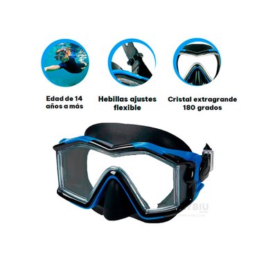 GAFAS NATACIÓN RYBIU 55982 PEQUEÑOS DEL HOGAR AZUL + GIFT STICKERS