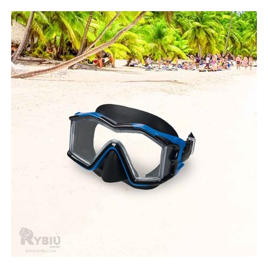 LENTES PRACTICOS PARA PISCINA COLOR AZUL Y+PAPEL DE REGALO