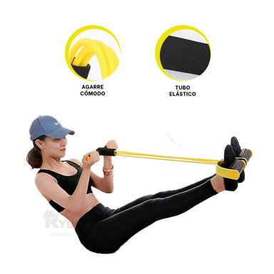 ELASTICO VERSATIL PILATES AMARILLO Y NEGRO Y+LIGAS DE REGALO