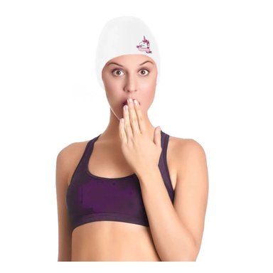 GORRO DE SILICONA SUAVE PARA NINOS CON DISENO UNICORNIO Y USO FRECUENTE Y+LIGAS REGALO