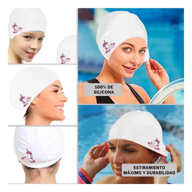 ACCESORIO PARA PISCINA INFANTIL CON GORRO BLANCO Y AJUSTE ERGONÓMICO Y+POST IT