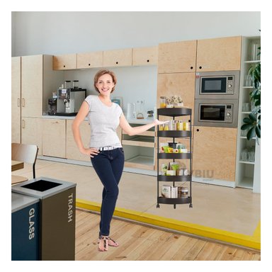 ESTANTE TRANSPORTABLE DE 5 ALTURAS NEGRO Y+PAPEL DE REGALO