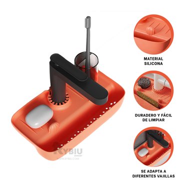 ESCURRIDOR RYBIU CO29615 NARANJA ESCURREPLATOS FACIL USAR ADO + POST-IT ADHESIVOS