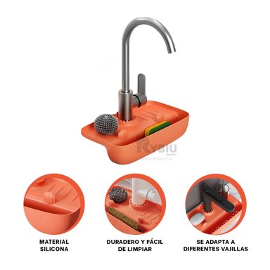 ESCURRIDOR RYBIU CO29615 NARANJA ESCURREPLATOS FACIL ADO + REGALO LIGAS PEINAR