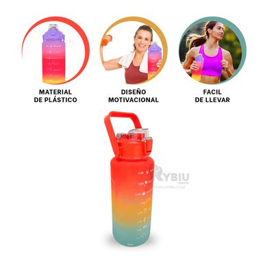 BOTELLA RYBIU NA5380V AGUA MULTICOLOR 2LT + BANDERITAS ADHESIVAS