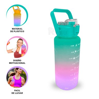 BOTELLA RYBIU NA5380V HIDRATACION MULTICOLOR 2 LT + LIGAS REGALO