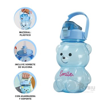 TOMATODO RYBIU CO30495 CONTENEDOR ATRACTIVO PORTATIL OSO EN AZUL + GIFT STICKERS