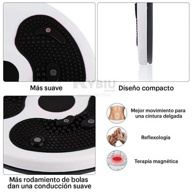 BASE RYBIU DE30585 REDONDA ABDOMINAL FIT EN NEGRO + BANDERITAS ADHESIVAS