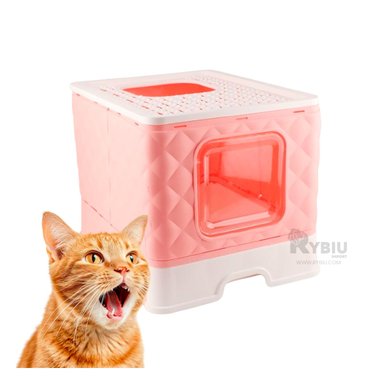 ARENERO GATOS RYBIU MA29056 CAJA ARENA DISEÑO CAMA DIDACTICA ROSADO + GIFT MINIAGENDA