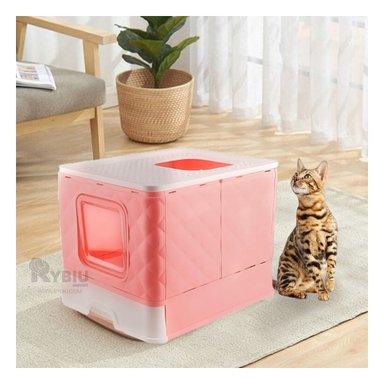 ARENERO GATOS RYBIU MA29056 CAJA ARENA DISEÑO CAMA DIDACTICA ROSADO + GIFT MINIAGENDA - 2