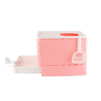 CONTENEDOR GATOS RYBIU MA29056 VERSATIL ROSADO + BANDERITAS ADHESIVAS