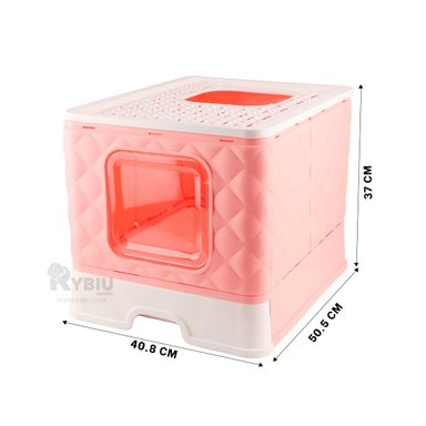 CONTENEDOR GATOS RYBIU MA29056 FELINOS ROSADO + REGALO LIGAS PEINAR