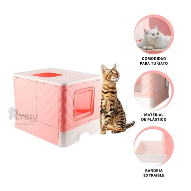 ARENERO GATOS RYBIU MA29056 CAJA ELEGANTE MASCOTAS ROSADO + GIFT STICKERS