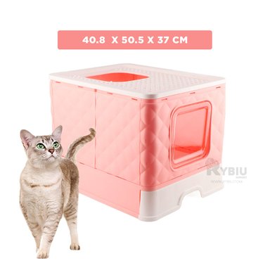 CONTENEDOR GATOS RYBIU MA29056 HECES ROSADO + LIGAS REGALO
