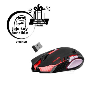 MOUSE GAMER INALÁMBRICO RYBIU M834 NEGRO CURSOR ORDENADOR + BANDERITAS ADHESIVAS - 1