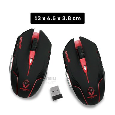 MOUSE GAMER INALÁMBRICO RYBIU M834 NEGRO CURSOR ORDENADOR + BANDERITAS ADHESIVAS - 5