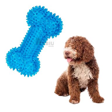 PACK JUGUETES PERROS MA29852 PACK CHIRRIANTE Y DURADERO CELESTE + REGALO STICKERS RYBIU