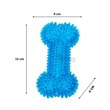 JUGUETE PERROS MA29852 KIT HUESO DIVERTIDO EN CELESTE + REGALO LIGAS PEINAR RYBIU