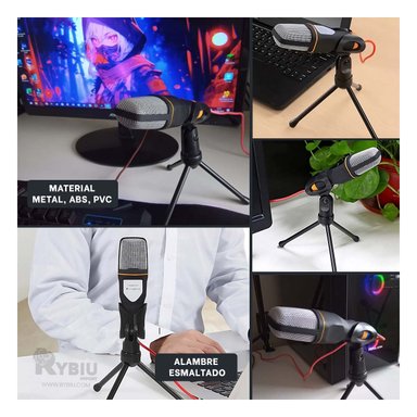 MICRÓFONO RYBIU FACIL ACTIVAR NEGRO + REGALO LIGAS PEINAR - 4