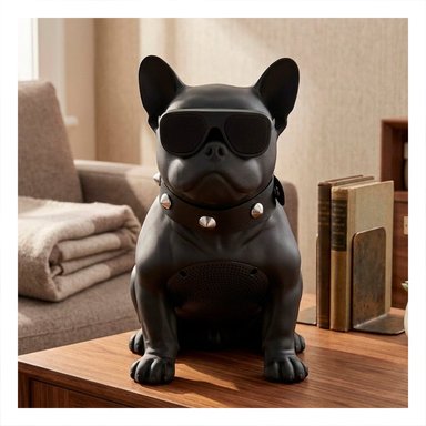 PARLANTE BLUETOOTH RYBIU P6580BT ERGONOMICO FORMA PERRO NEGRO - 1