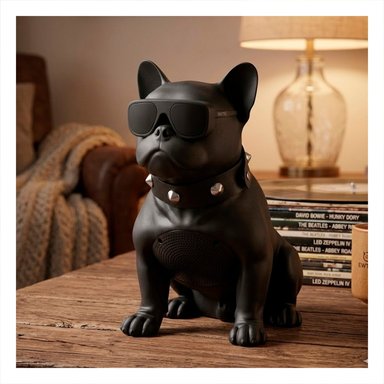 PARLANTE BLUETOOTH RYBIU P6580BT ERGONOMICO FORMA PERRO NEGRO - 2