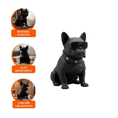 PARLANTE BLUETOOTH RYBIU P6580BT ERGONOMICO FORMA PERRO NEGRO - 3