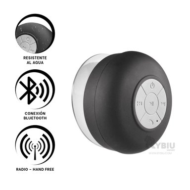 ALTAVOZ RESISTENTE AL AGUA DE COLOR NEGRO Y+REGALO AGENDITA - 2