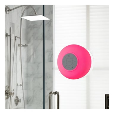 PARLANTE IMPERMEABLE ROSADO CON CONEXION BLUETOOTH PORTATIL PARA MUSICA EN CASA - 2