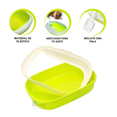 BANDEJA GATOS RYBIU MA30910 BONITA RESISTENTE VERDE + LIGAS REGALO