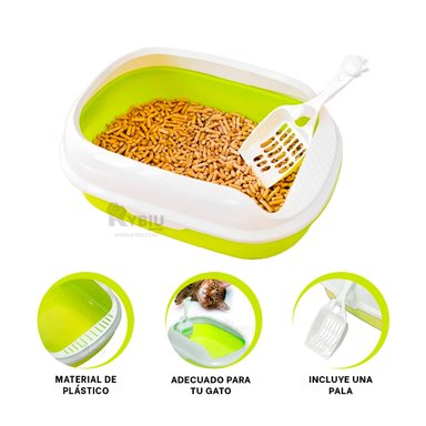 BANDEJA GATOS RYBIU MA30910 RESISTENTE VERDE + REGALO LIGAS PEINAR