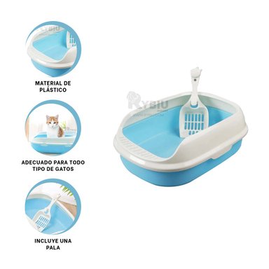 BANDEJA GATOS RYBIU MA30907 MASCOTAS AZUL + REGALO LIGAS PEINAR - 2