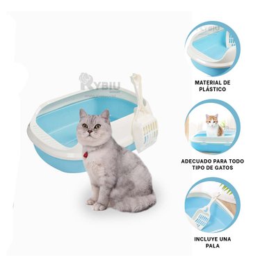 BANDEJA GATOS RYBIU MA30907 MASCOTAS AZUL + REGALO LIGAS PEINAR - 3