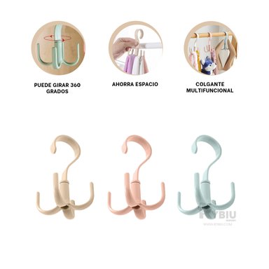 SET GANCHOS ROPA RYBIU HO29708 MULTICOLOR PIEZAS COLGAR + REGALO STICKERS