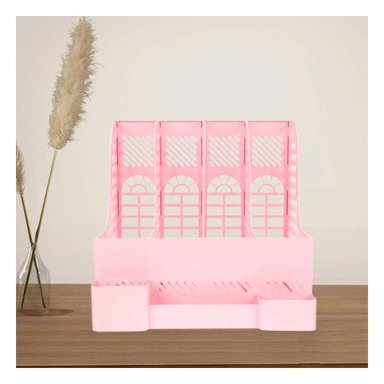 SET ORGANIZADOR ESCRITORIO RYBIU HO29738 ROSADO USO VARIADO + LIGAS REGALO