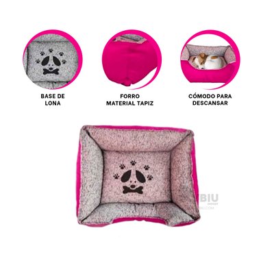 CAMA PERROS MA31033 BASE UTIL COMODA TALLA M FUCSIA RYBIU + REGALO LIGAS PEINAR