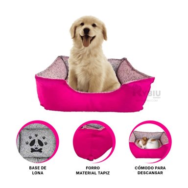 CAMA PERROS MA31033 BASE MASCOTA DINAMICO TALLA M FUCSIA RYBIU + LIGAS REGALO