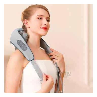 MASAJEADOR RYBIU CUELLO HOMBROS HO29763 DISPOSITIVO MASAJES GRIS + REGALO STICKERS