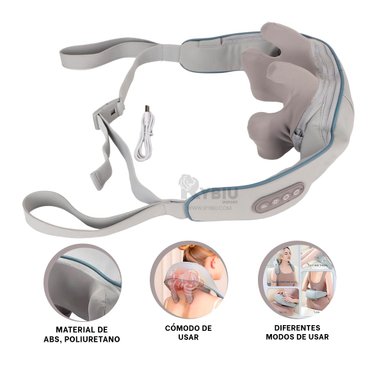 MASAJEADOR RYBIU CUELLO HO29763 APARATO RELAJANTE GRIS + BANDERITAS ADHESIVAS