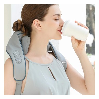 MASAJEADOR RYBIU CUELLO HO29763 APARATO RESISTENTE GRIS + LIGAS REGALO