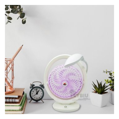 VENTILADOR PORTATIL RYBIU JR2018 SOPLADOR COMPACTO LAMPARA TONO LILA + REGALO STICKERS - 2
