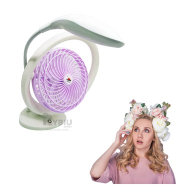 VENTILADOR PORTATIL RYBIU JR2018 SOPLADOR COMPACTO LAMPARA TONO LILA + REGALO STICKERS - 4
