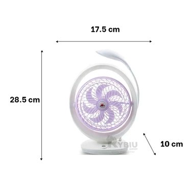 VENTILADOR PORTATIL RYBIU JR2018 SOPLADOR COMPACTO LAMPARA TONO LILA + REGALO STICKERS - 5