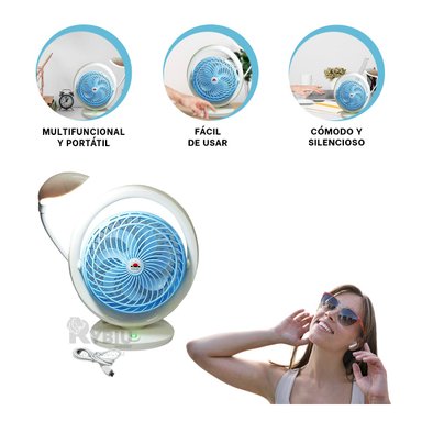 VENTILADOR PORTATIL RYBIU JR2019 SOPLADOR REFRESCANTE CASA CELESTE + REGALO AGENDITA