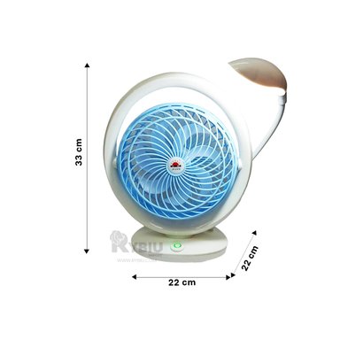 VENTILADOR PORTATIL RYBIU JR2019 SOPLADOR COMPACTO COLOR CELESTE + REGALO STICKERS