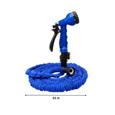 MANGUERA RYBIU HO30302 MANGUERILLA RESISTENTE AZUL 22 M + LIGAS REGALO - 4