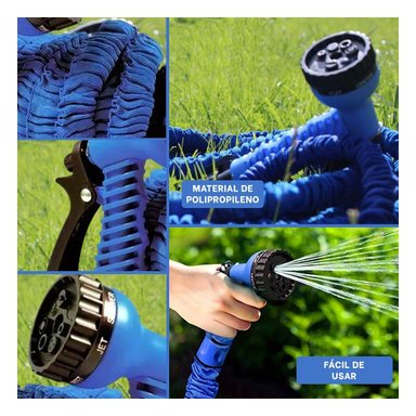 MANGUERA RYBIU HO30302 MANGUERILLA RESISTENTE AZUL 22 M + LIGAS REGALO - 5